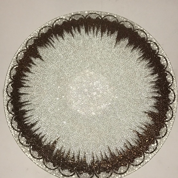 Dorothy Thorpe Atomic Platter Mid Century Modern Textured/Sterling Overlay 14” - Picture 8 of 10